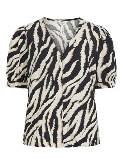 CEIRA V-NECK TOP (SANDSHELL/BLACK)