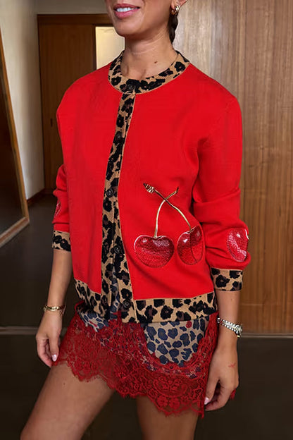 Cherry Holly Cardigan (Red)