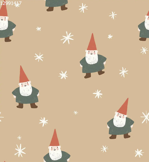 Christmas Gnome and Stars Small Toffee - Family Fabrics B.V.