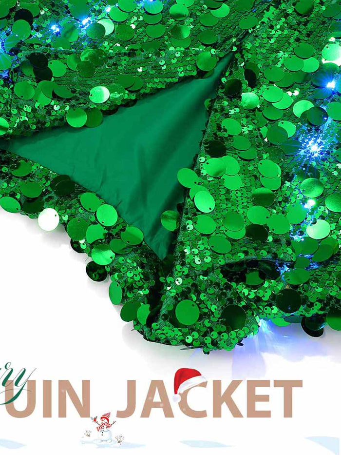 Christmas LED Green Sequin Jacket