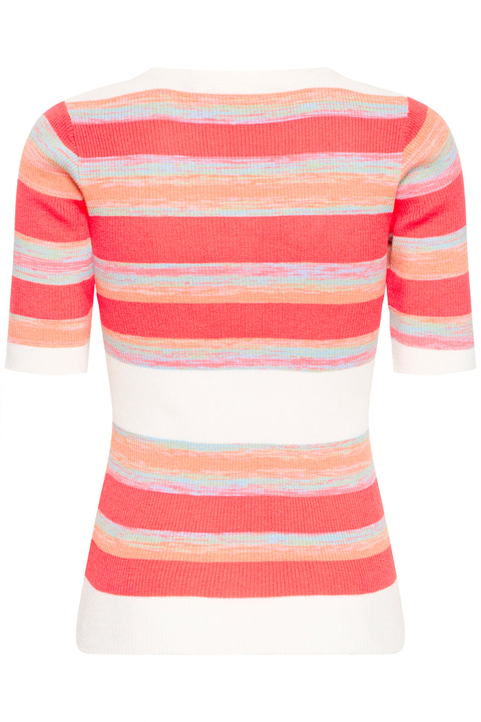 Claire Knit Button Top (Multicolour/Stripe)