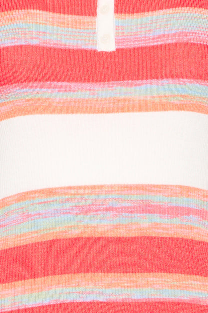 Claire Knit Button Top (Multicolour/Stripe)