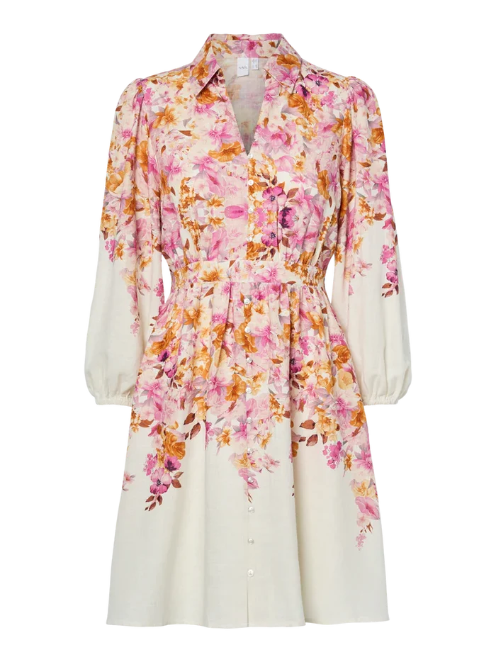 Cleo Long Sleeve Mini Dress (Birch/Cleo Print)