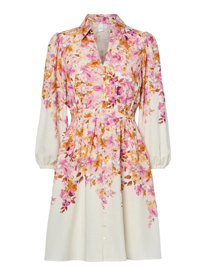 Cleo Long Sleeve Mini Dress (Birch/Cleo Print)