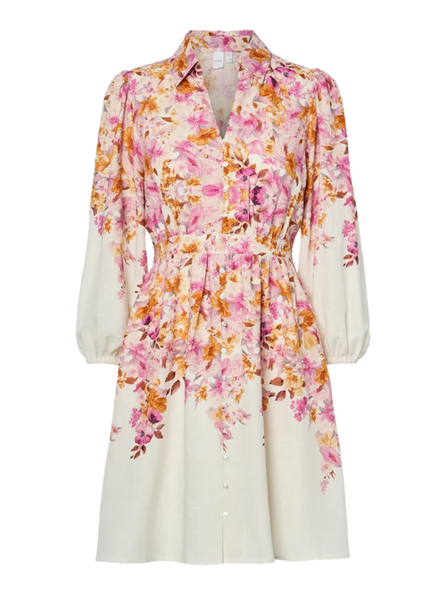 Cleo Long Sleeve Mini Dress (Birch/Cleo Print)