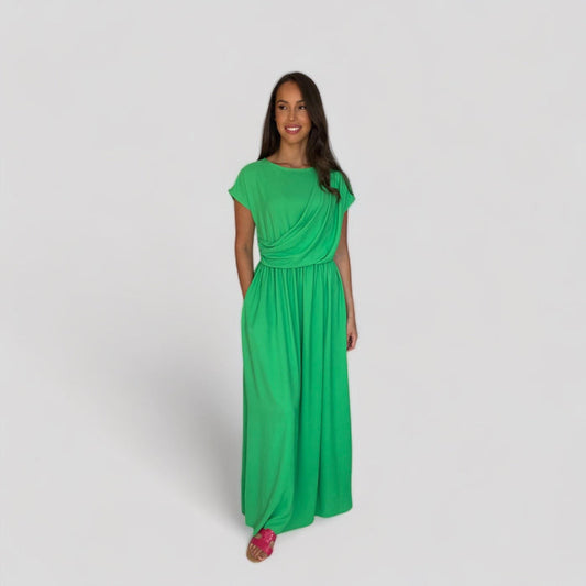 CLODAGH DRAPE MAXI DRESS (GREEN)