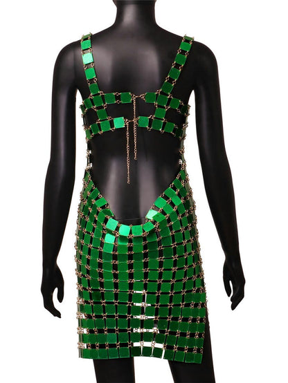 Club Style Acrylic Sequin Casual Dress
