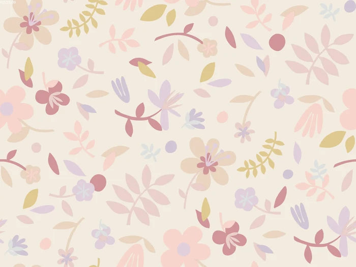 Collage Flower Beige Big - Family Fabrics B.V.