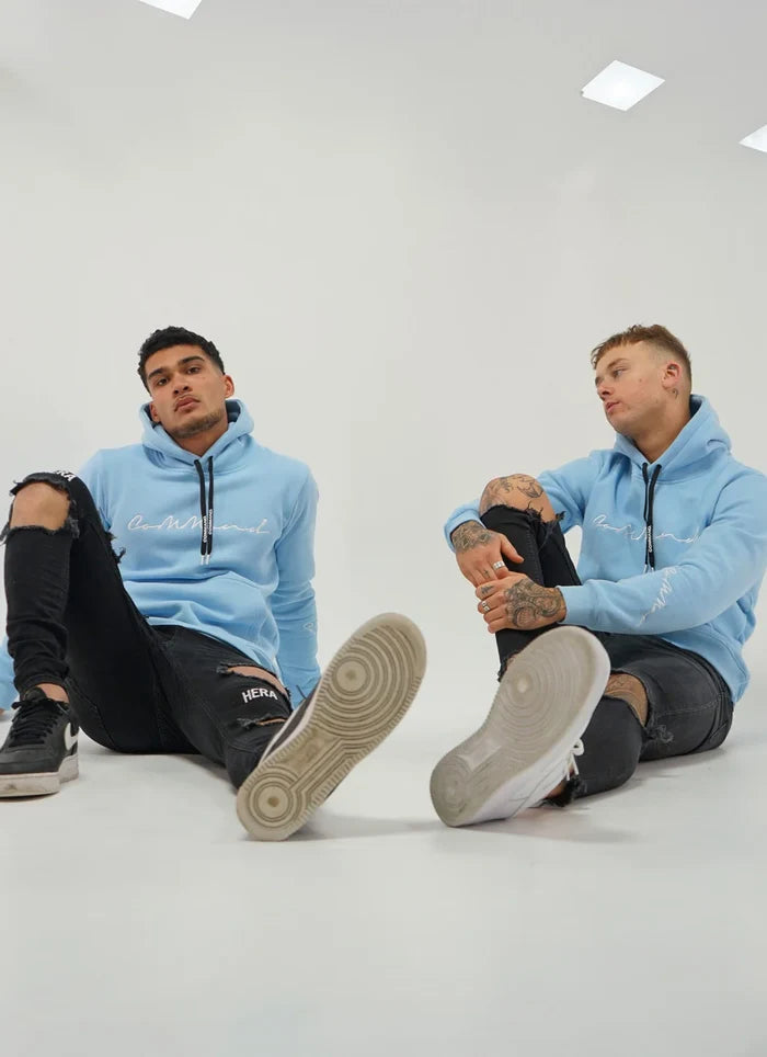 Command Cursive Hoodie (Baby Blue)