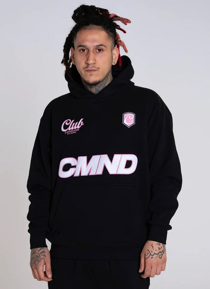 Command Oversized Jersey Hoodie (Black/Pink)