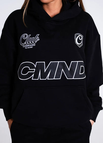 Command Oversized Jersey Hoodie (Black/White)