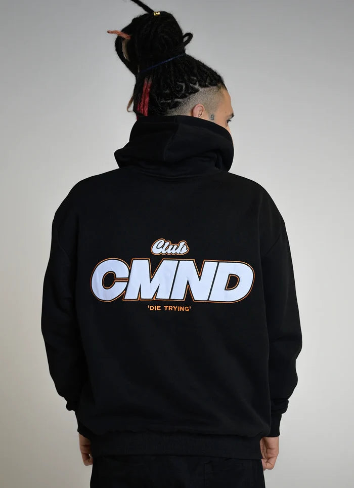 Command Reverse Jersey Oversized Hoodie (Black/Orange)