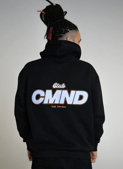 Command Reverse Jersey Oversized Hoodie (Black/Orange)