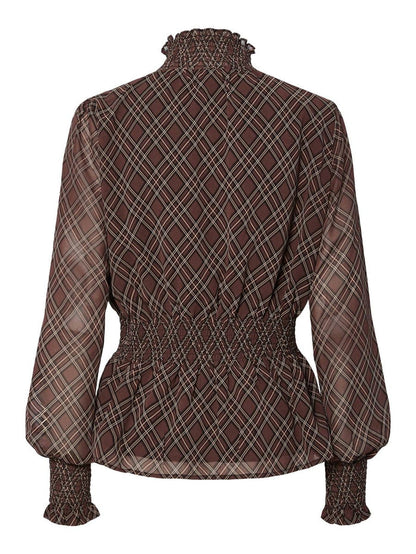 Cora High Neck Top (Sassafras/Check)