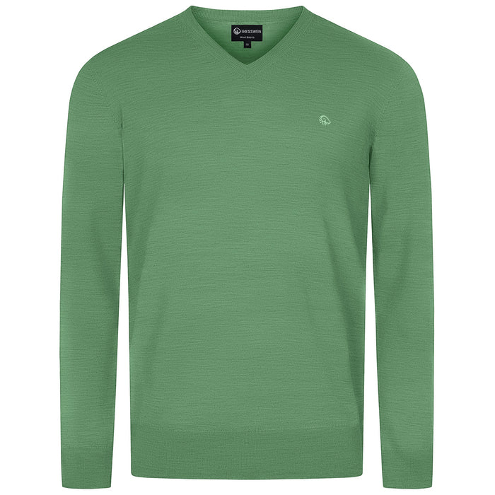 Giesswein V-Neck cotton Men - hay green 405
