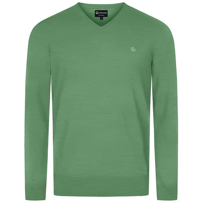 Giesswein V-Neck cotton Men - hay green 405