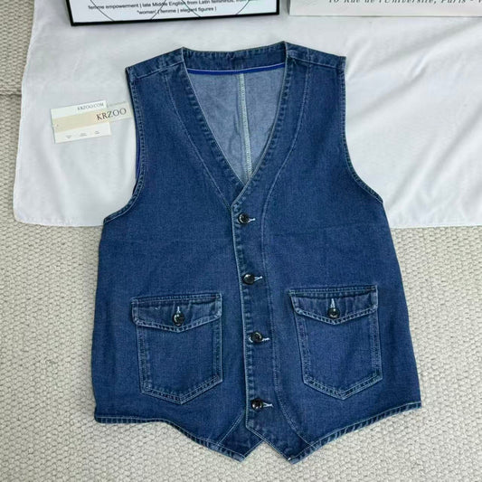 Cowboy vest, workwear, casual wide coat