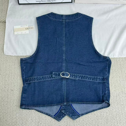 Cowboy vest, workwear, casual wide coat