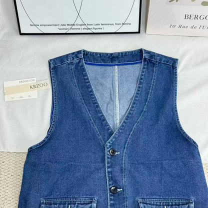 Cowboy vest, workwear, casual wide coat