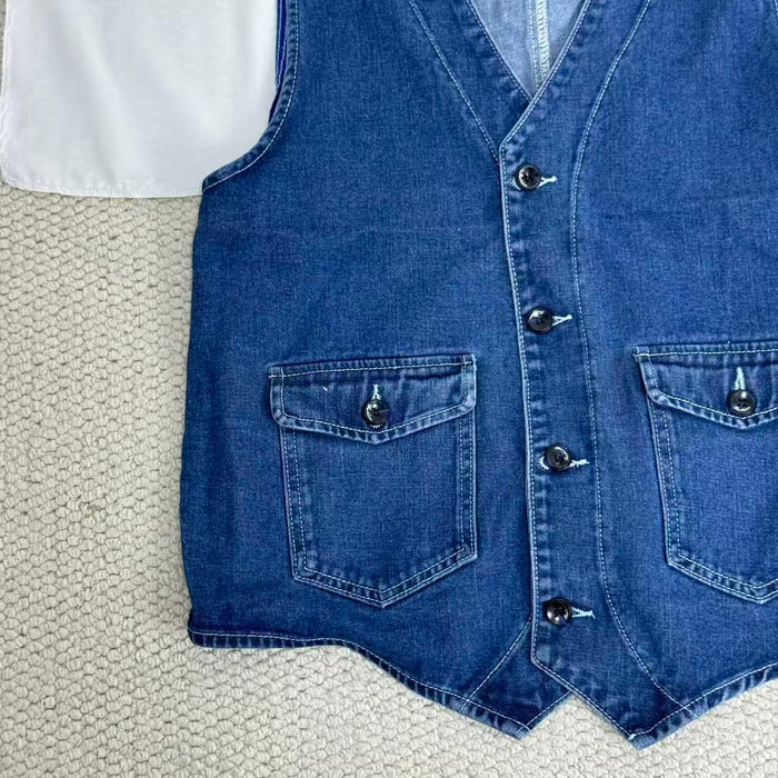 Cowboy vest, workwear, casual wide coat