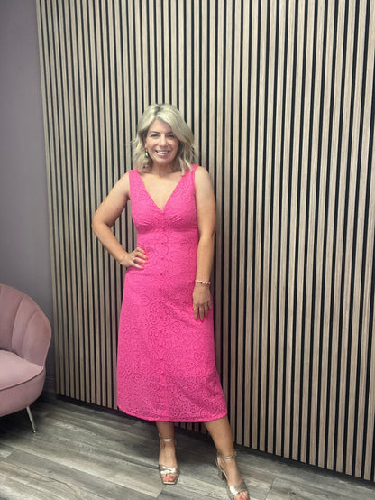 CRISTA MIDI DRESS (FUCHSIA)