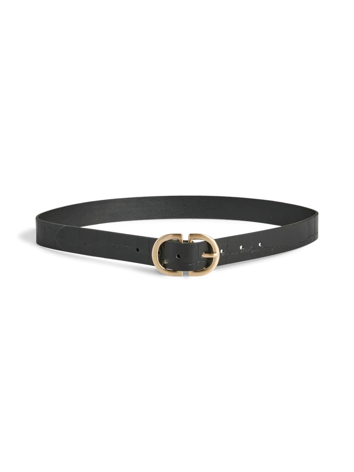 Croco Jeans Belt (Black)