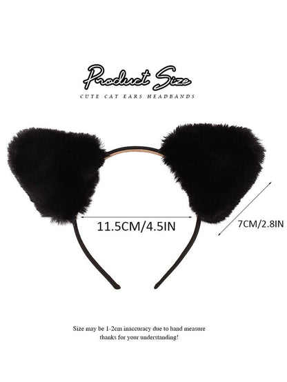 Cute Plush Leopard & Black Ear Headband for Parties