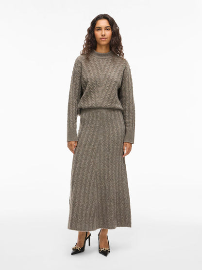 Daisy Knit Ankle Skirt (Falcon/Melange)