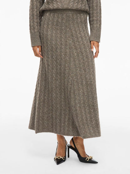 Daisy Knit Ankle Skirt (Falcon/Melange)