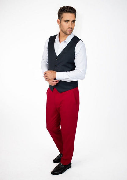 Dark Charcoal Twill Vest - SARTORO