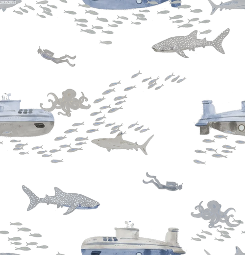Deep Sea Diving Off White - Family Fabrics B.V.