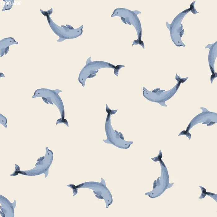 Dolphins Blue Beige - Family Fabrics B.V.