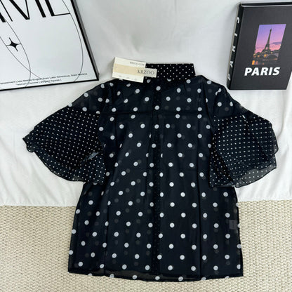 Elegant Polka-Dot Chiffon Blouse