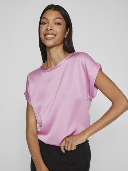 Elle Satin Top (Pastel Lavender)