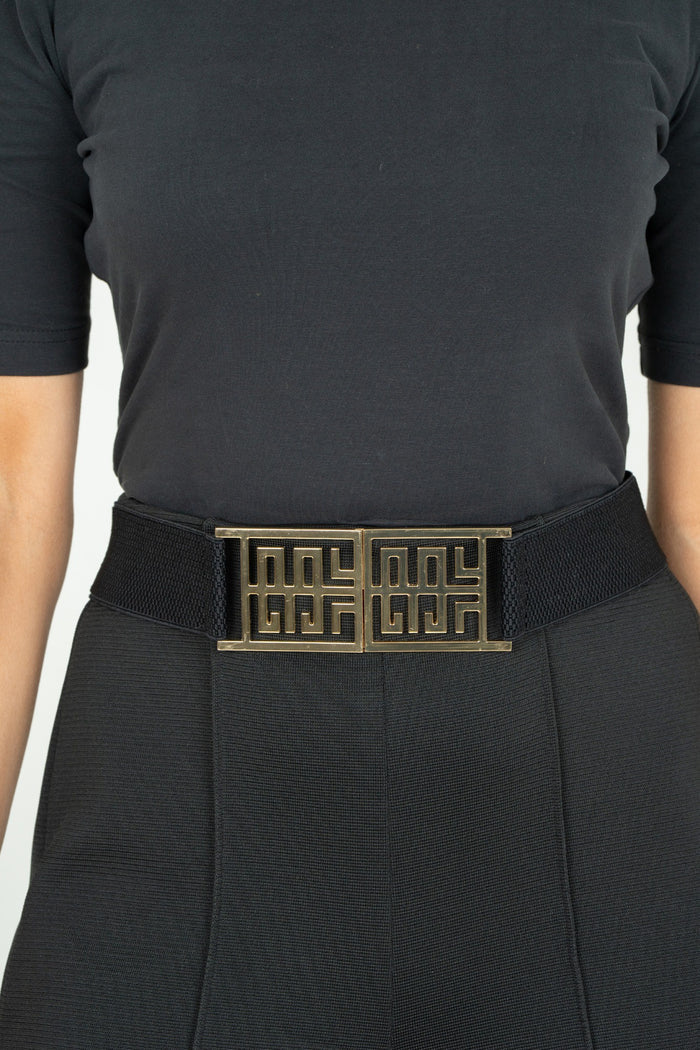 Emily McCarthy Signature Logo Belt in Black