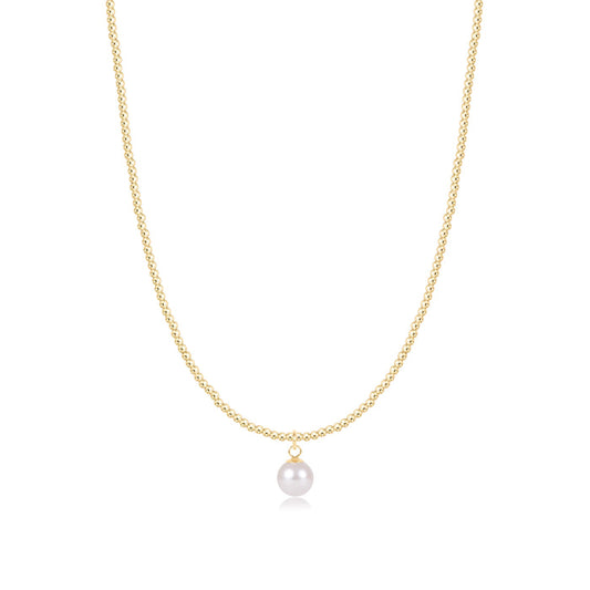 Enewton 17" Choker Beaded- Classic Gold 2mm- Classic Pearl 8mm Charm