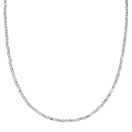 enewton 17" Choker Bright Silver Faceted Hematite 2mm Bead