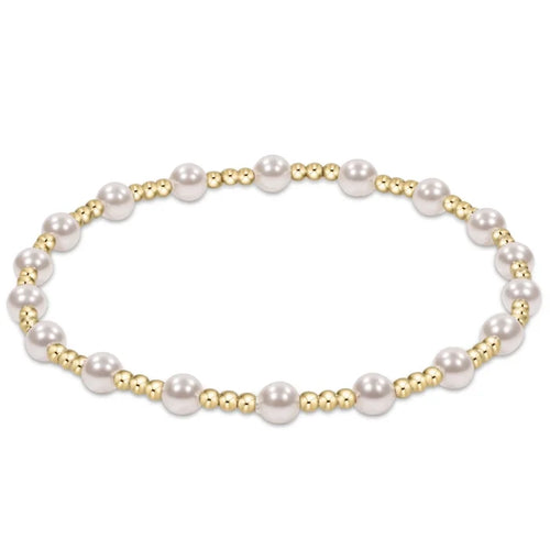 Enewton Egirl Classic Sincerity Pattern 4mm Bead Bracelet- Pearl