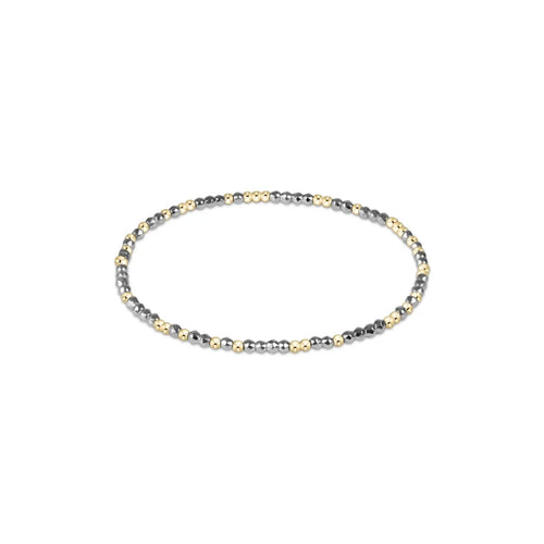 Enewton Hope Unwritten Bright Silver Faceted Hematite 2mm Bead Bracelet