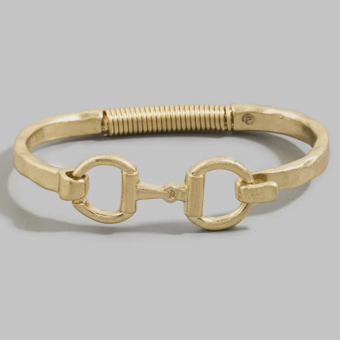 Equestrian Snaffle Bit Hinge Bangle Bracelet