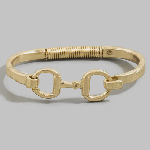 Equestrian Snaffle Bit Hinge Bangle Bracelet