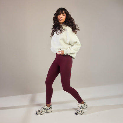 Everyday High Waisted Leggings - Burgundy