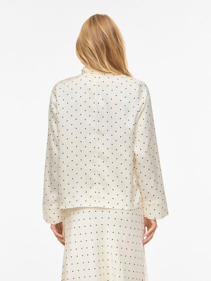 Fadia Bow Top (Cloud Dancer/Black Dots)