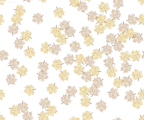 Fall Leaves Small Yellow Off White - Family Fabrics B.V.