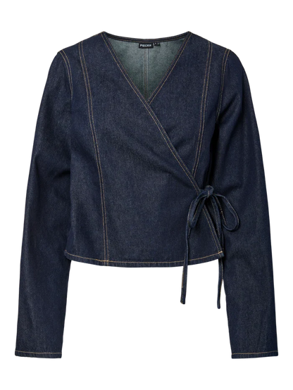 Farah Denim Wrap Top (Dark Blue)