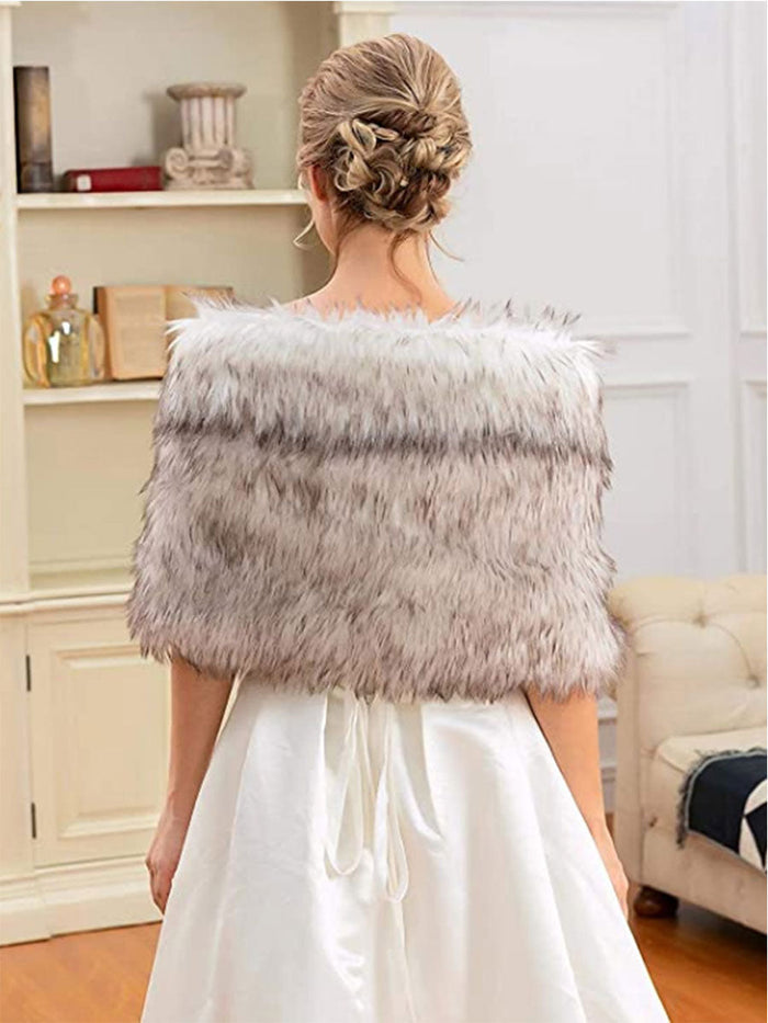 Faux Fur Shawl for Winter Weddings