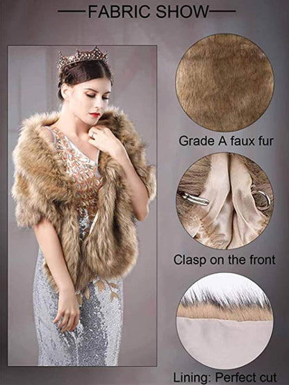 Faux Fur Shawl for Winter Weddings