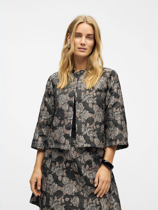 Fern Floral Jacket (Black/Brown)