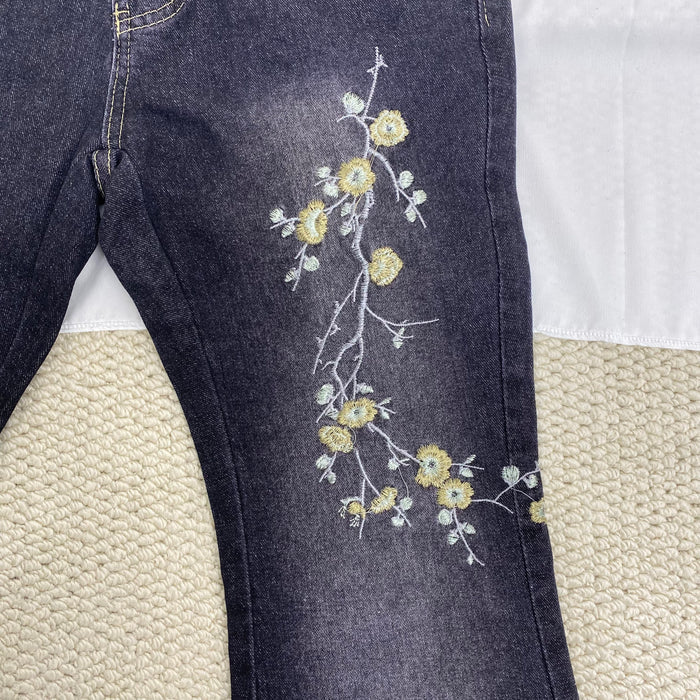 Flared Low-Rise Trousers
