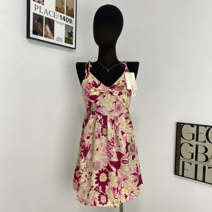 Floral Print Elasticated Slip Dress